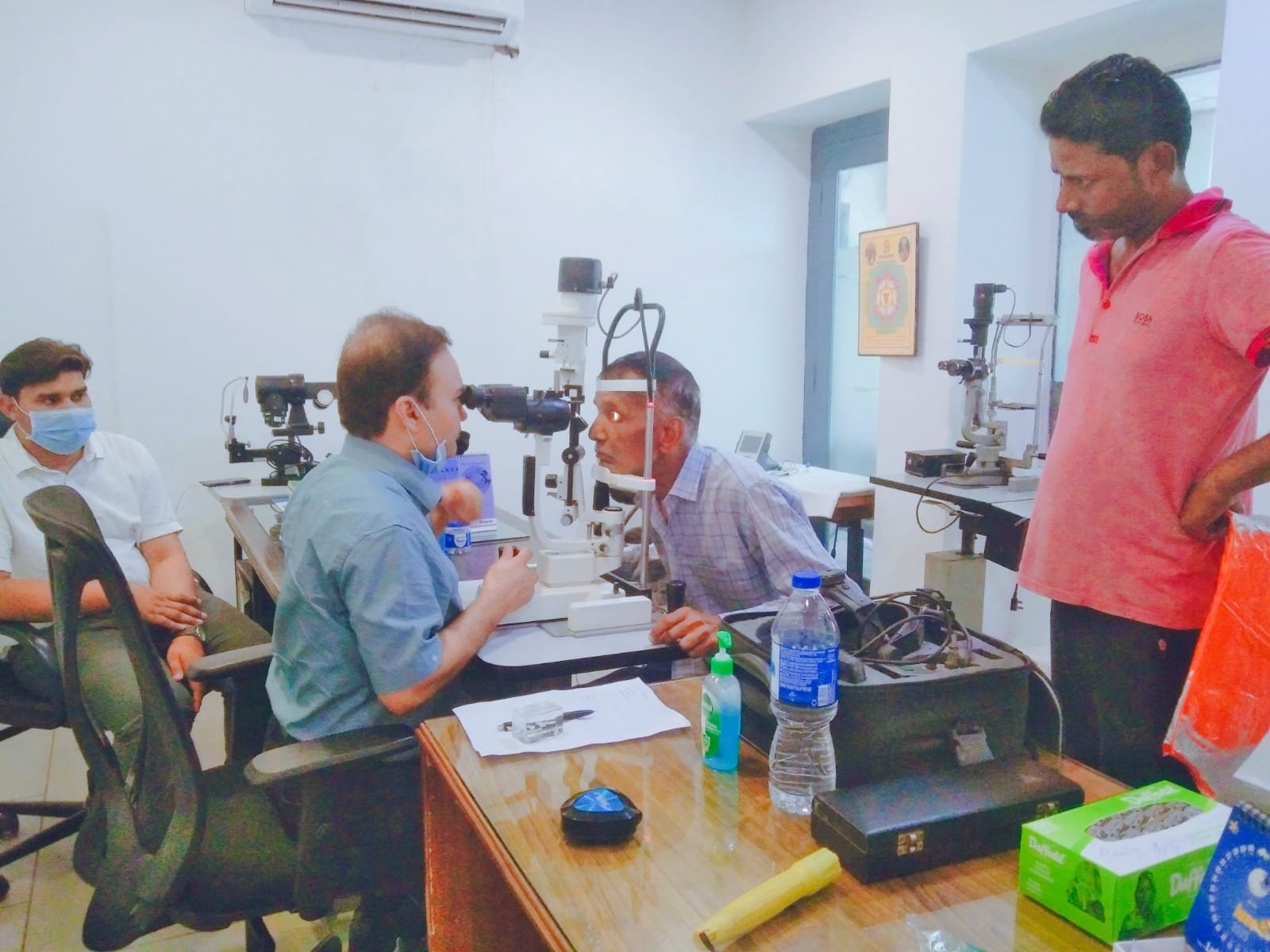 Doctor testing optical eye track